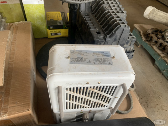 Pallet containing john deere step, used batteries, filters, dual hardware